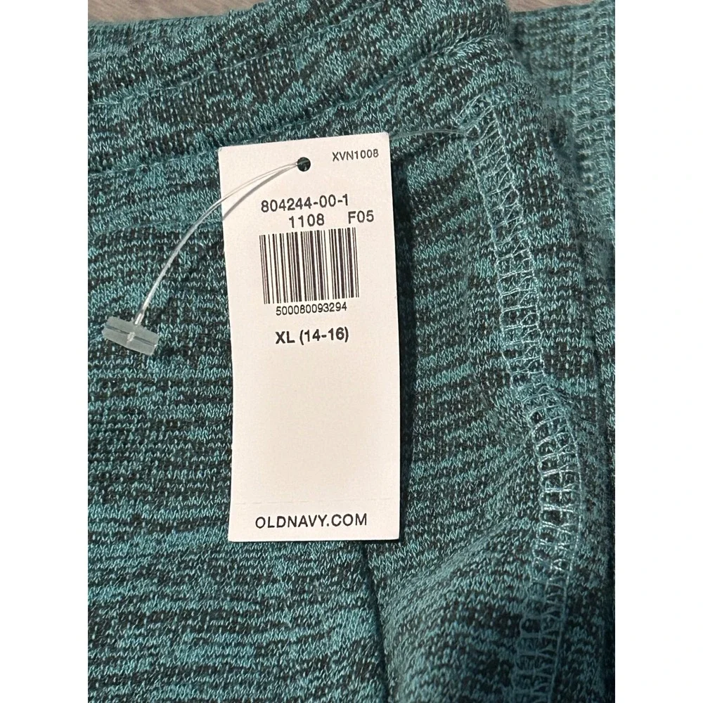 Old Navy Knit Shorts Boys XL 14-16 Teal Space Dye NEW Drawstring Athletic